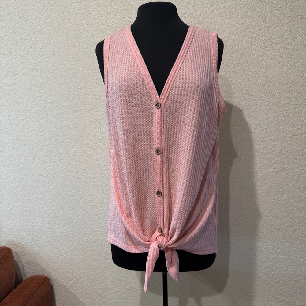 NWT Button Up Tie Front Sleeveless Too